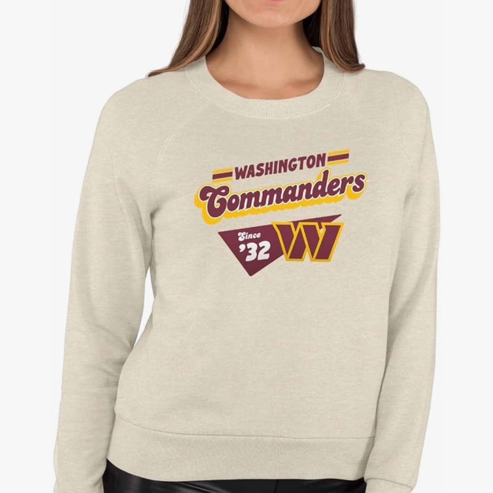 NFL Team Apparel Washington Campus Colors Women's Cream Hoodie